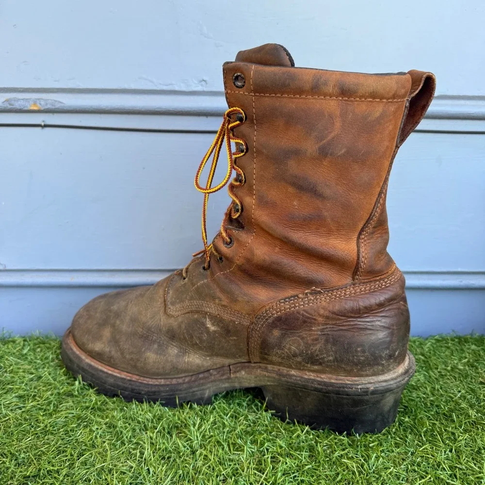 Red Wing Shoes Mens 620 Waterproof Leather Work Boots Brown Size 11 D Vibram EH